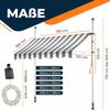 KESSER® Klemmmarkise mit Handkurbel & LED Lichterkette | Balkonmarkise ohne Bohren | Markise UV-beständig höhenverstellbar & wasserabweisend | Sonnenschutz für Balkon Terrasse & Garten Weiß / Grau, 400cm Bild 2