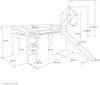 Homestyle4u Kinderbett Hochbett Spielbett Kiefer Massiv Pirat weiß + Rutsche Turm Bild 4