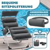 KESSER® Sonnenliege Liegestuhl, klappbare Gartenliege extra breit & Wetterfest, Belastbar 200kg, Ergonomisches Polster, verstellbare Rückenlehne inkl. Nackenkissen, Getränkehalter & Armpolster Anthrazit, Liege (Mit Sonnendach) Bild 2