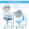 COSTWAY Kinderschreibtisch inkl. Stuhl und Lampe, blau Bild 5