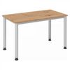 mcbuero Schreibtisch, 4-Fuß-rund, Asteiche/silber, 120x67 cm Bild 1