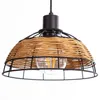 Nino Leuchten Pendelleuchte, 3-flammig, Metallgitter, Rattan Bild 4