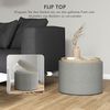 HOMCOM Sitzhocker mit Stauraum, Klappdeckel, Leinenoptik, Polsterhocker, Grau, 56 x 42 x 42 cm Bild 5