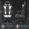 Devoko Gaming Stuhl mit Massagefunktion, Bürostuhl Ergonomisch mit Verstellbarer Ruckenlehne (90-135), Schreibtischstuhl mit Bewegliche Armlehne, max 150kg, Schwarz Weiß Bild 3