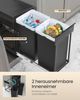 SONGMICS Mülleimer küche, Mülltrennsystem für Unterschrank, 2 x 15 L, Abfalleimer 2 Fächer, ausziehbar, Stahlrahmen, ABS-Deckel, tintenschwarz Bild 4