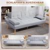 HOMCOM Schlafsofa, 3-Sitzer-Sofa, verstellbare Rückenlehne, Leinenoptik, mit Becherhalter, im Skandi-Design, bis 250 kg Belastbar, Hellgrau, 181 x 77 x 78 cm Bild 3