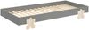 Vipack Modulo Einzelbett/Stapelbett 90x200 cm Liegefläche, grau lackiert, Fuß Puzzle-Optik Kiefer natur lackiert Bild 2