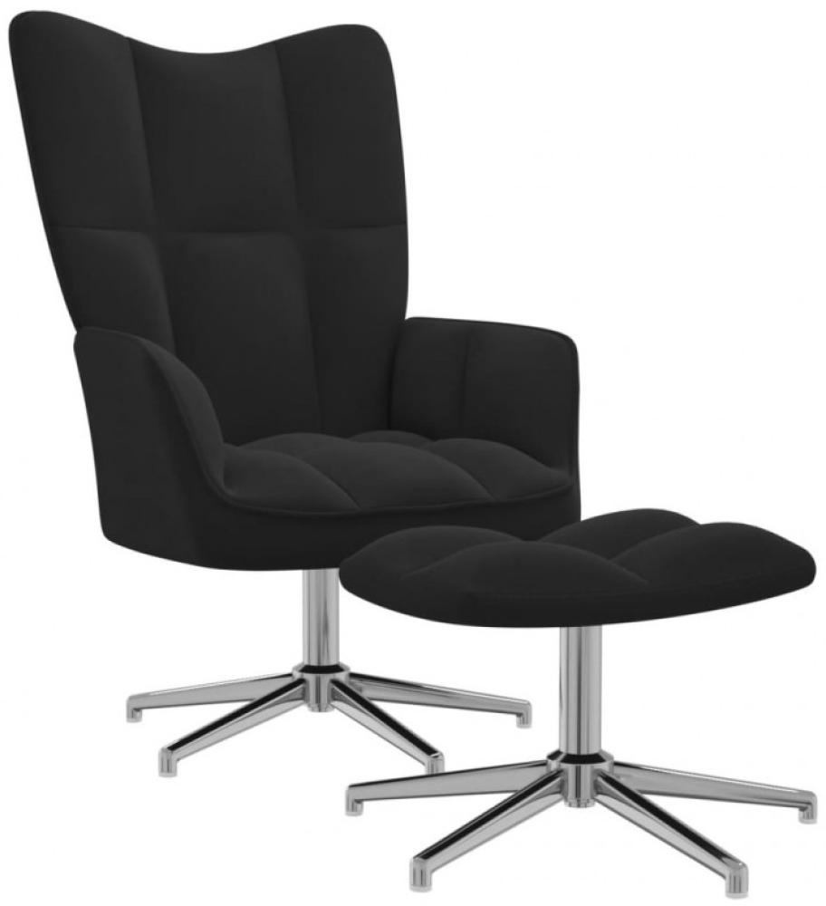 vidaXL Relaxsessel mit Hocker Schwarz Samt [328134] Bild 1