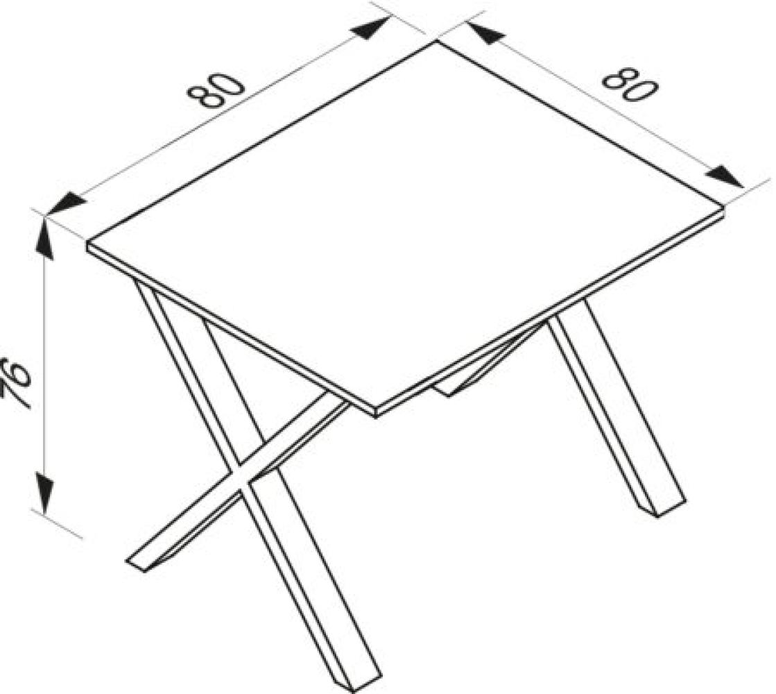 VCM Schreibtisch Lona 80x80 X-Fußgestell Weiß Bild 1