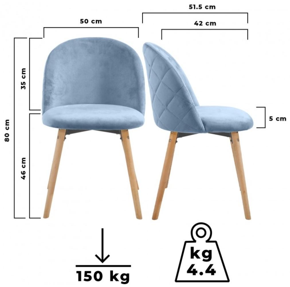 MIADOMODO® 2er-Set Esszimmerstühle, Samt/Buchenholz mint Bild 1