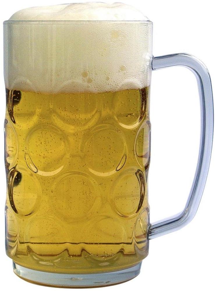 Bierseidel, Bierkrug 0,5 l, SAN, glasklar, Füllstrich, stapelbar, bruchsicher Bild 1