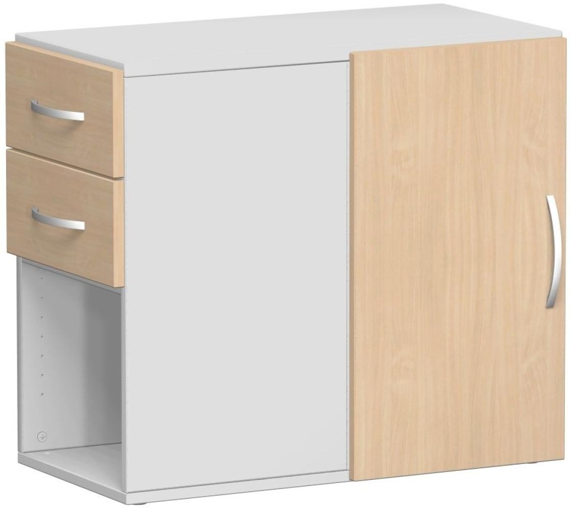 Anstell-Schrank mit Schubkästen, Buche Lichtgrau, 42 x 82 x 72 cm Bild 1