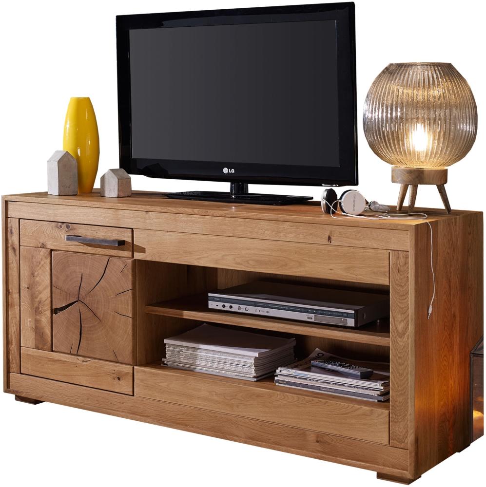 TV-Wand >WZ-0315< (BxHxT: 130x62,1x46 cm) in natur geölt - 130x62,1x46 (BxHxT) Bild 1