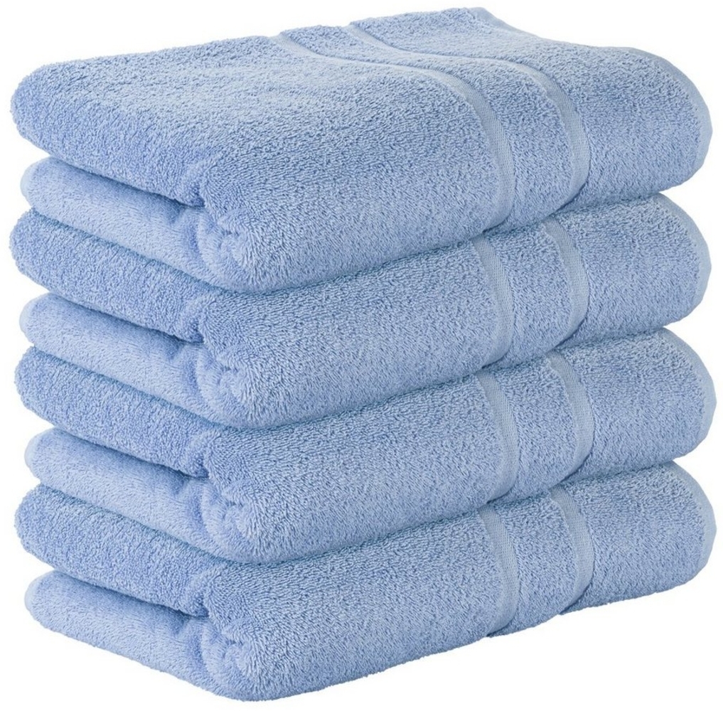 StickandShine Badetücher 4er Set Premium Frottee Badetücher 100x150 cm HELLBLAU Frottee Bild 1