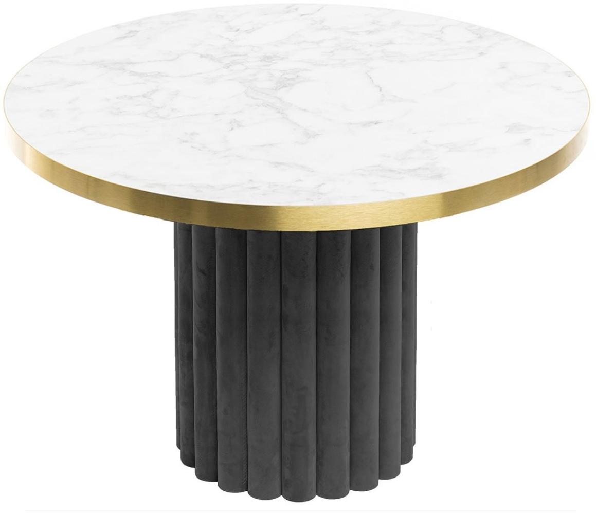MARYLEA - Couchtisch MARIE, Black Velvet Gold, Ø 70 cm Bild 1