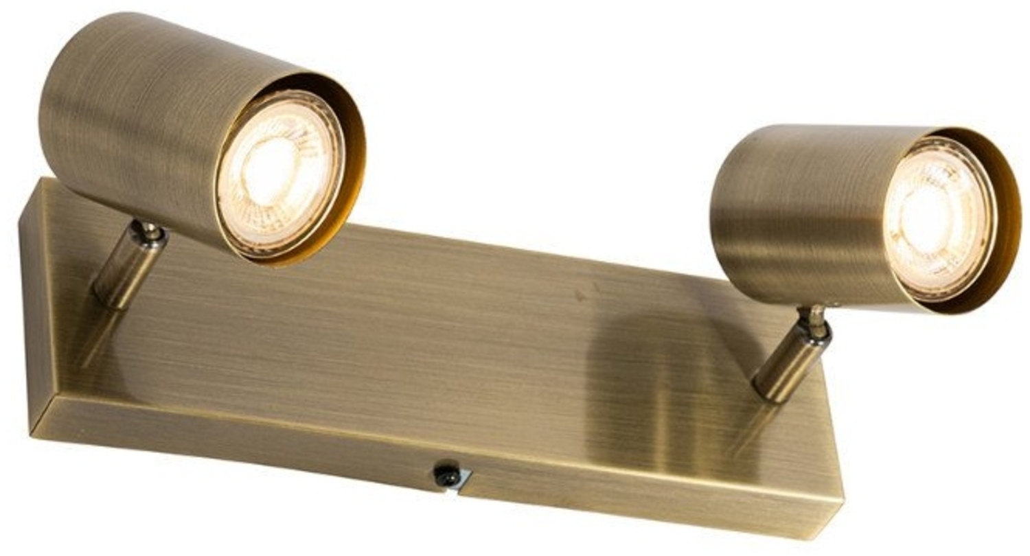 Qazqa LED Aufbaustrahler Jeana, ohne Leuchtmittel, GU10, Bronze, Modern, Stahl, 2-flammig Bild 1
