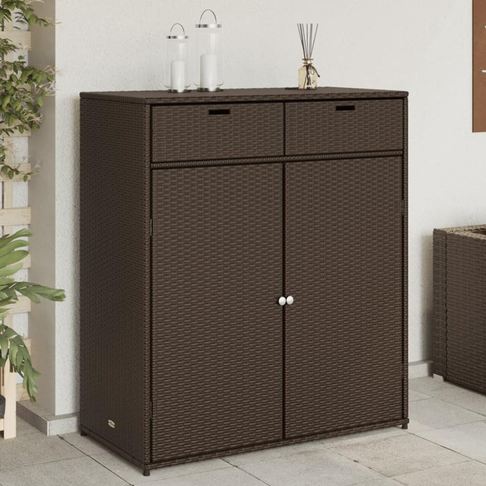 vidaXL Gartenschrank Braun 105x55x113 cm Poly Rattan 365564 Bild 1