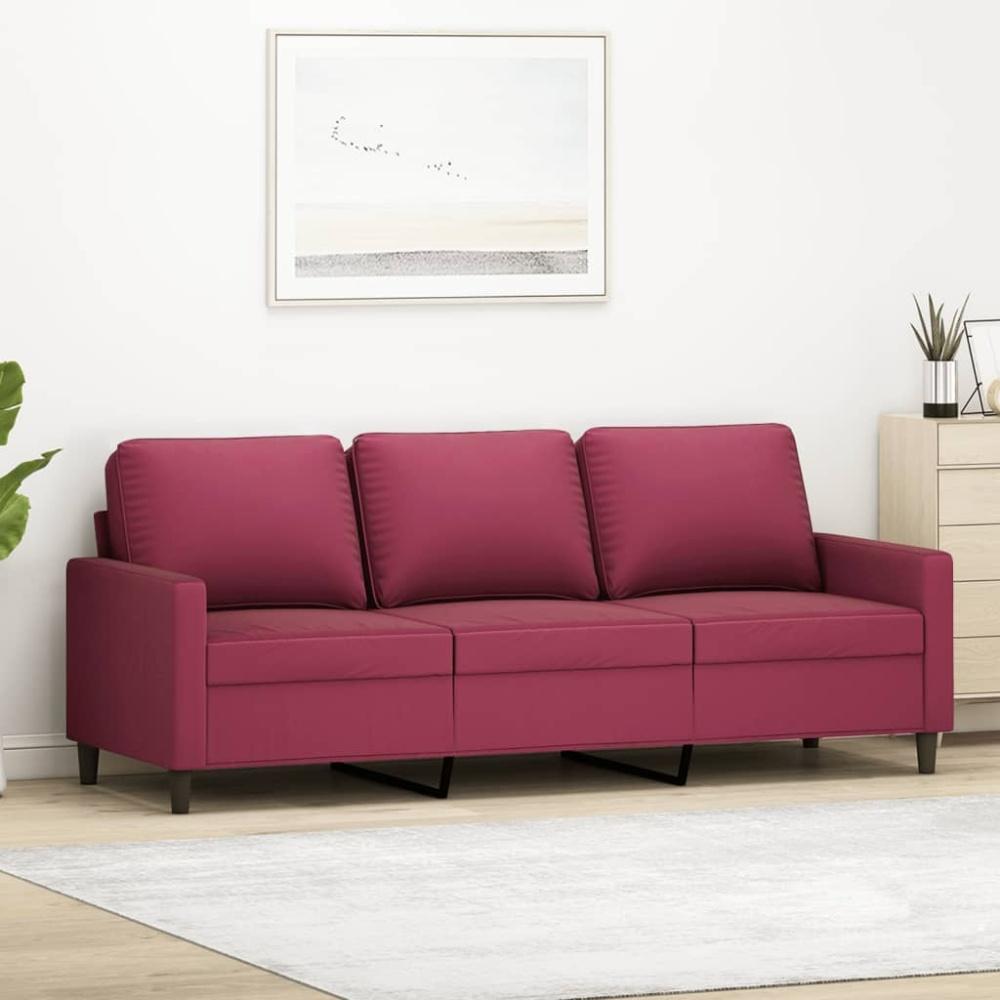 vidaXL 3-Sitzer-Sofa Weinrot 180 cm Samt 359213 Bild 1