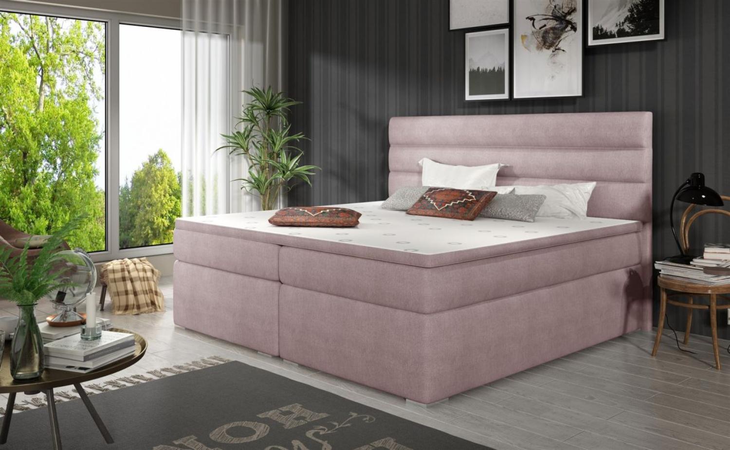 Boxspringbett FESTO 140x200cm Stoff Omega Rose Bild 1