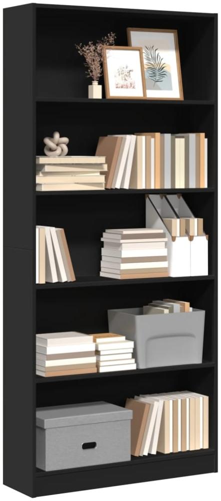 vidaXL Bücherregal Schwarz 80x24x176 cm Holzwerkstoff 857854 Bild 1