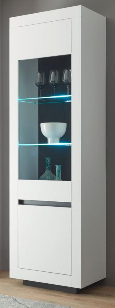 Vitrine Rooky in weiß und anthrazit 64 x 206 cm Bild 1