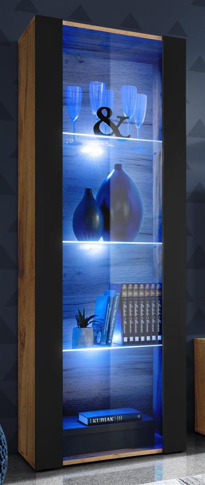 99rooms Azara Vitrine Wotan Eiche Schwarz Blau Bild 1