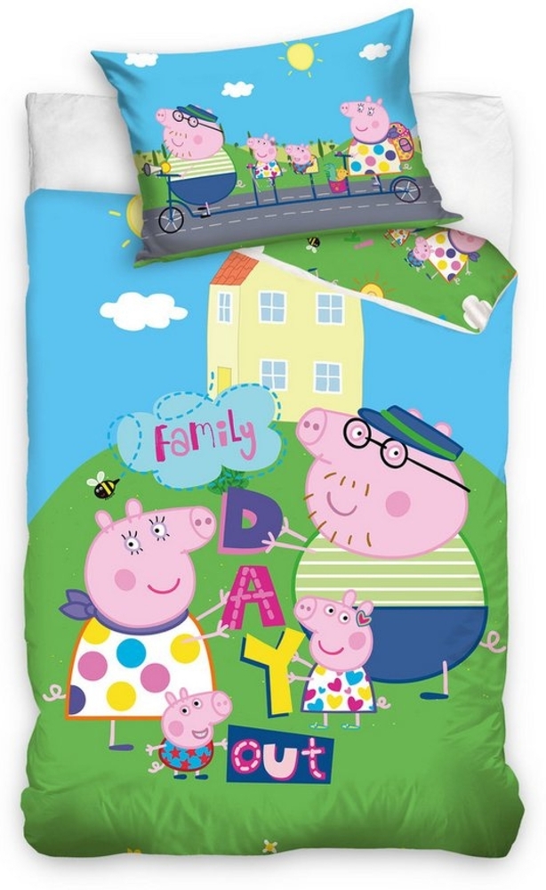 Peppa Pig Babybettwäsche Peppa Pig Babybettwäsche Schweinchen Peppa 100 x 135 cm Bild 1