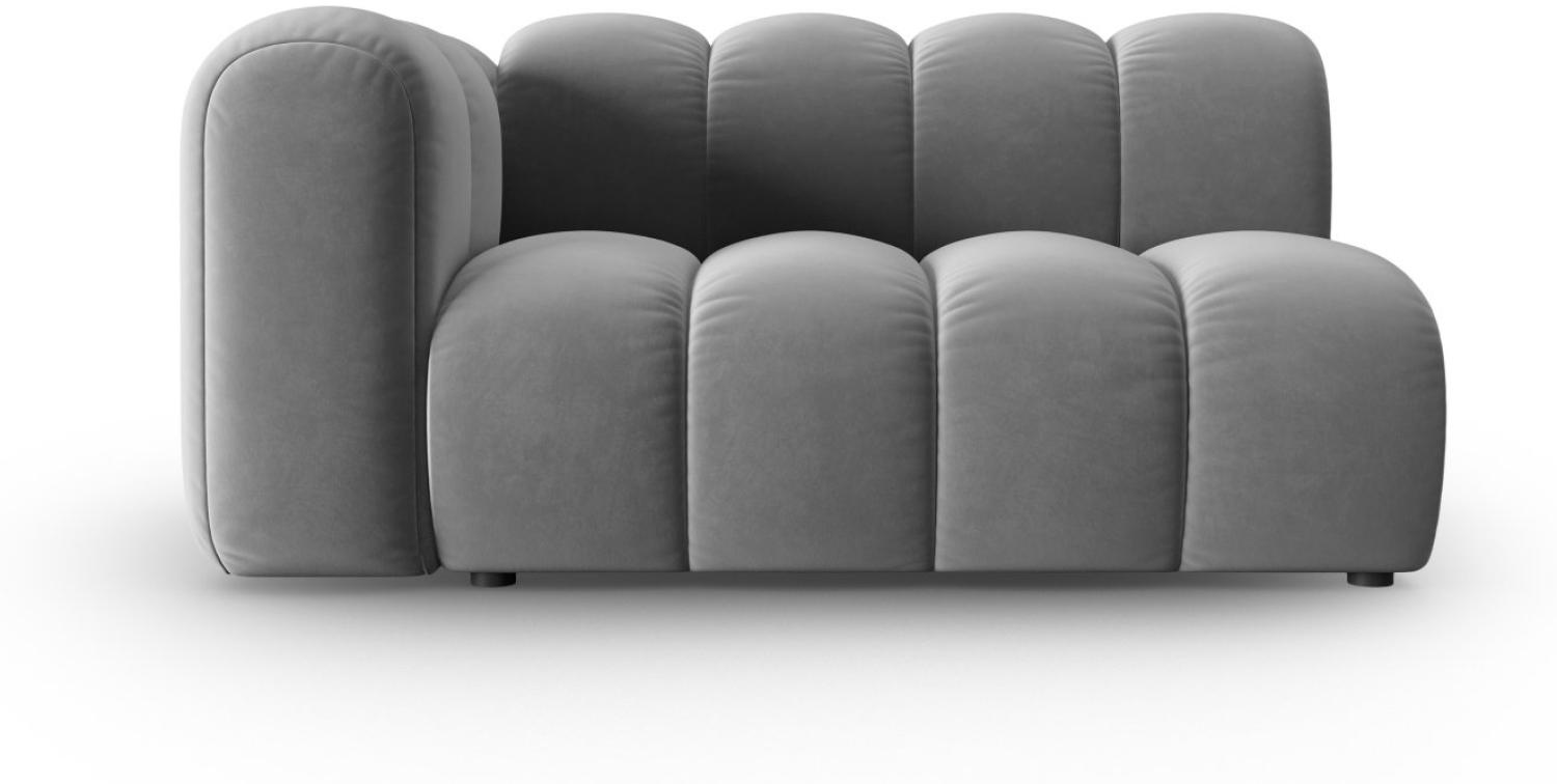 Micadoni Modulares Sofa Lupine 2-Sitzer Links Samtstoff Grau Bild 1