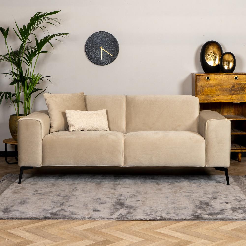 Bronx71 Samt Sofa Vegas 2,5-Sitzer beige Bild 1