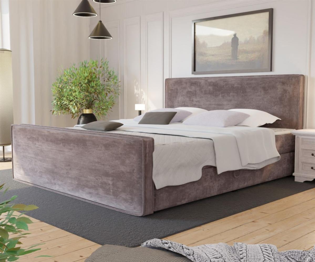 Boxspringbett Schlafzimmerbett CELES 160x220cm Stoff Monolith Lavendel Bild 1