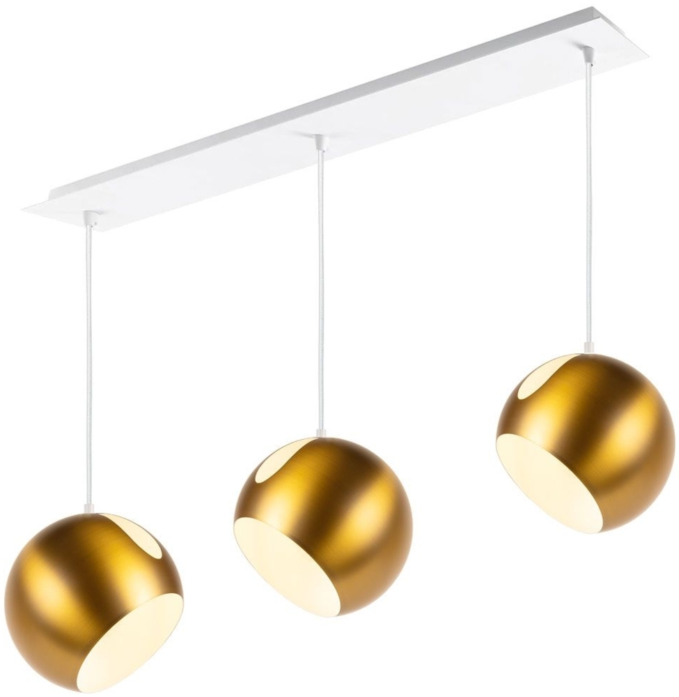 s.luce Ball Hängeleuchte 3-flammig mit Deckenschiene Gold Bild 1