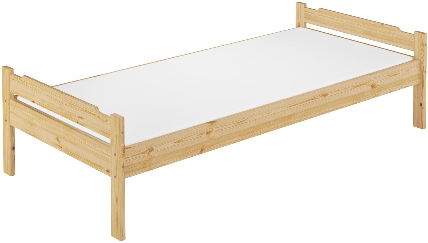 Bettrahmen Einzelbett 80x200 Massivholzbett Kiefer natur Rollrost Matratze 60.31-08M Bild 1