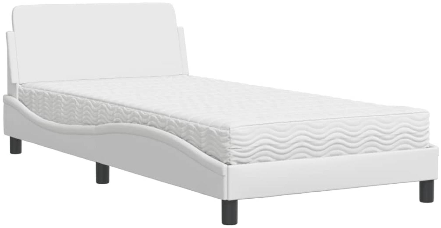 vidaXL Bett mit Matratze "Dover" Weiß 100x200 cm Kunstleder 3208358 Bild 1