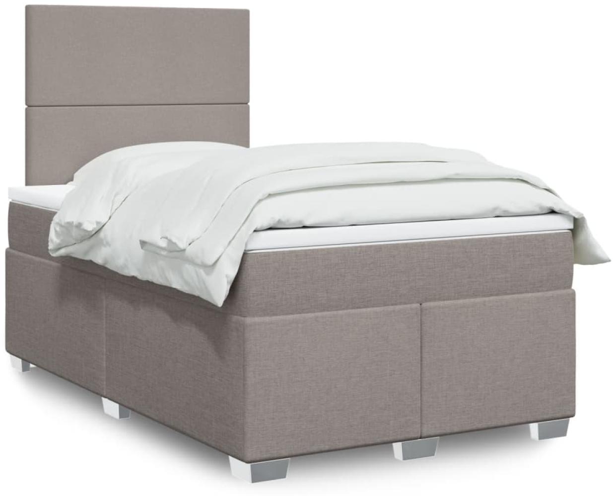 vidaXL Boxspringbett mit Matratze Taupe 120x190 cm Stoff 3292724 Bild 1