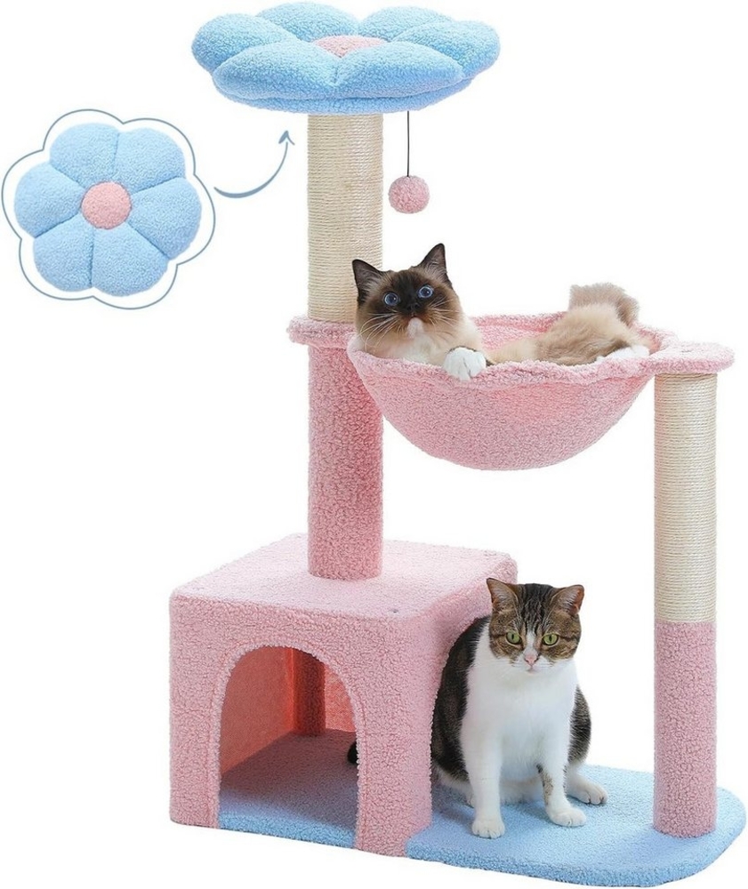 Purpurra Kratzbaum Blumen-Plattform mit Höhle, 90cm/120cm Bild 1