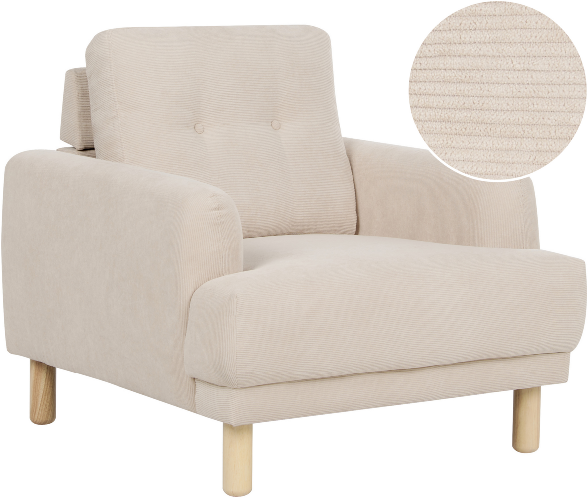 Sessel TUVE Cord Helles Beige Bild 1