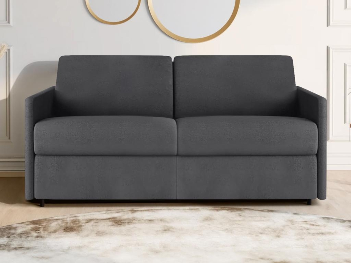 Vente-unique - Schlafsofa 3-Sitzer - Liegefläche: 140 cm - Matratzenhöhe: 18 cm - Stoff - Grau - CALIFE Bild 1