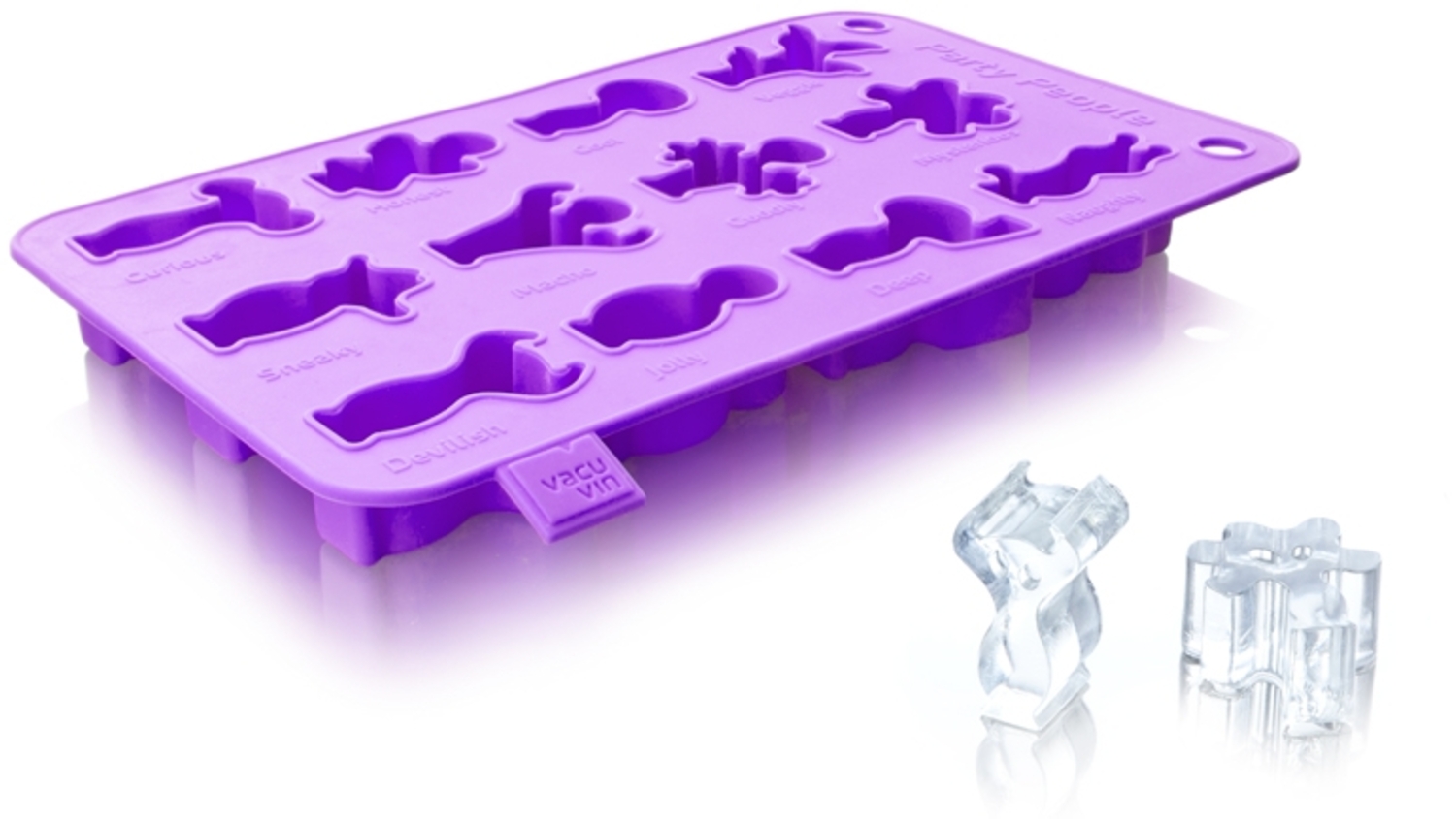 Eiswürfelform PARTY PEOPLE lila aus Silikon / VacuVin / Eiswürfelbereiter / Eiswürfel - Form / Mini-Backform Bild 1