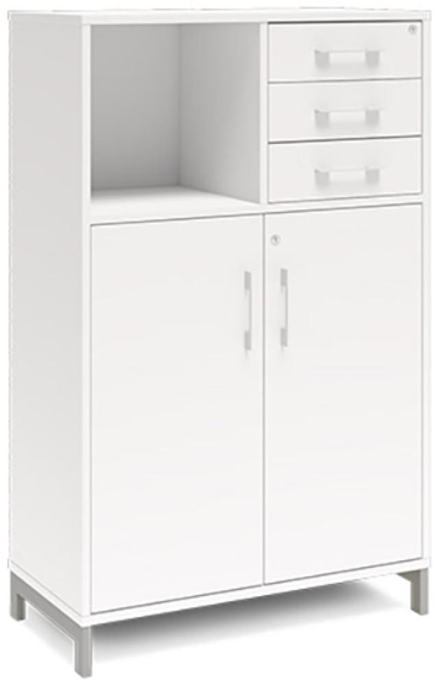 Büroschrank DNA 800x1275 mm Weiß/Schwarz Schubladenmodul 3A4/2A4 Bild 1