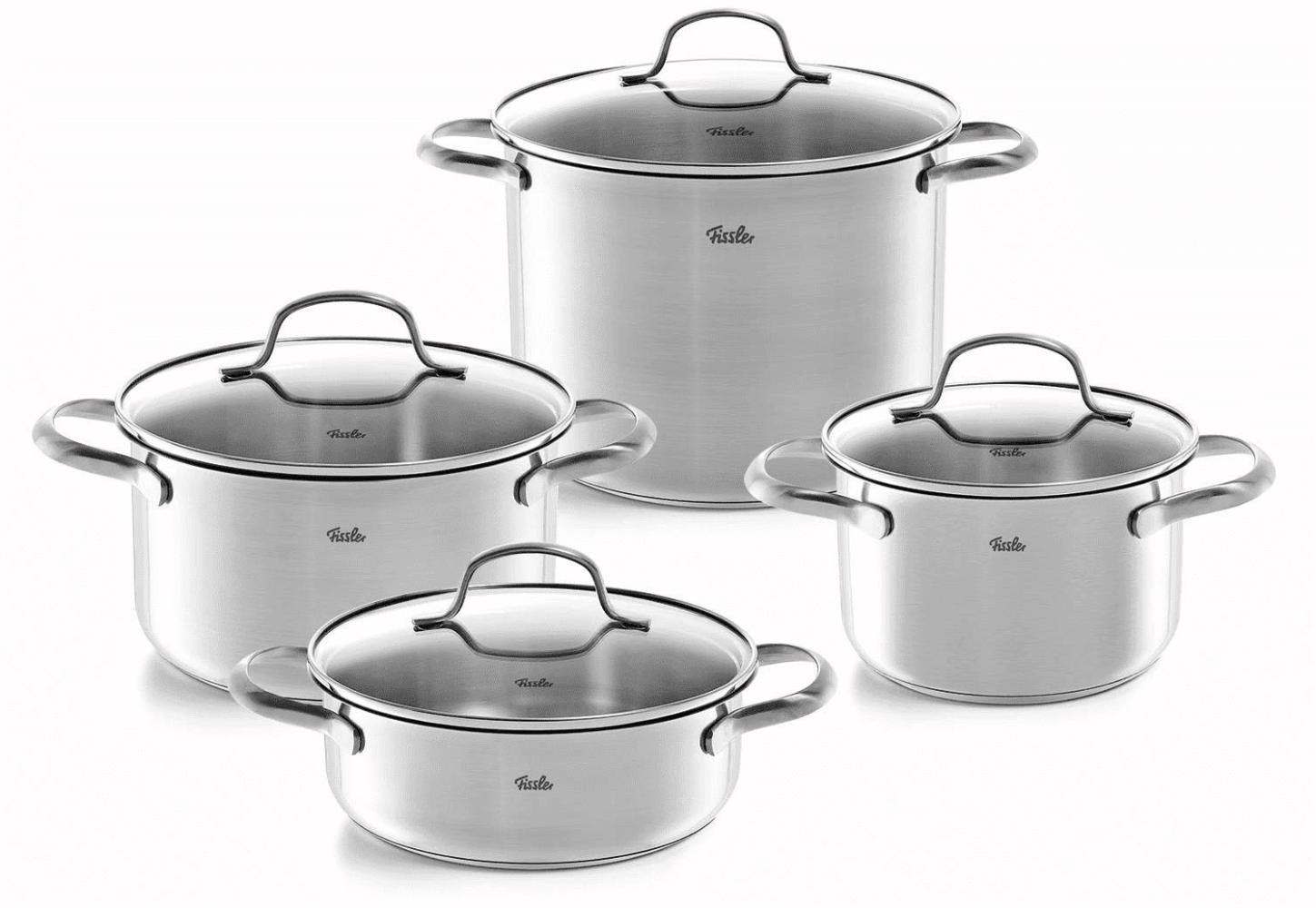 Fissler San Francisco Topf-Set 4-tlg. Induktion mit Glasdeckel Edelstahl Bild 1