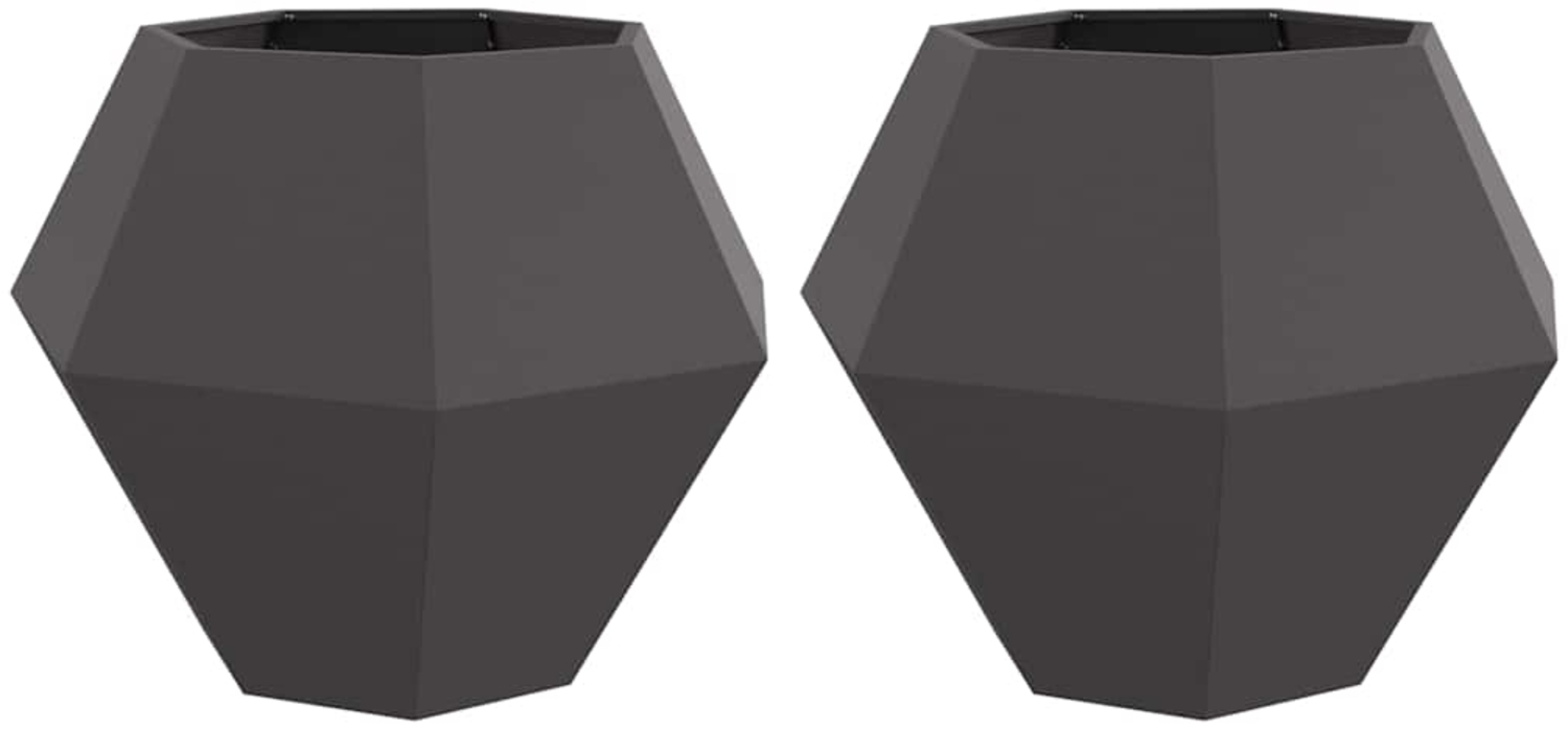 vidaXL Pflanzkübel 2 pcs Schwarz 100 x 100 x 80 cm Stahl 884025 Bild 1