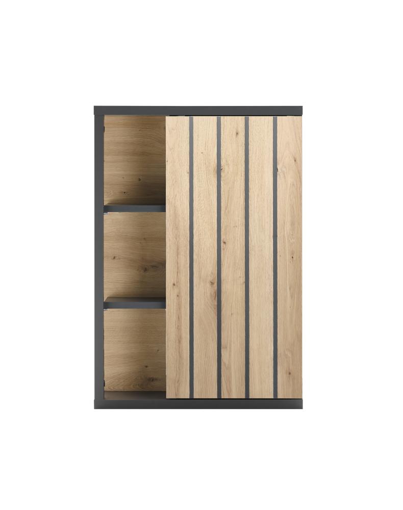 NIZZA Badezimmer Hängeschrank in Graphit, Artisan Eiche Optik - Badezimmerschrank Bad Schrank mit viel Stauraum - 50 x 72,5 x 23 cm (B/H/T) Bild 1