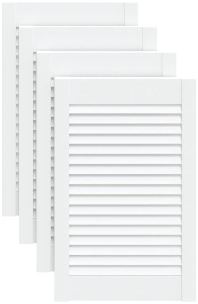 vidaXL Schranktüren Lamellen-Design 4 Stk Weiß 61,5x39,4 cm Massivholz 151153 Bild 1