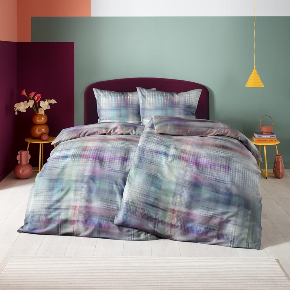 Estella Mako Satin Bettwäsche Pixie 4835-985 kariert 135x200 Bild 1