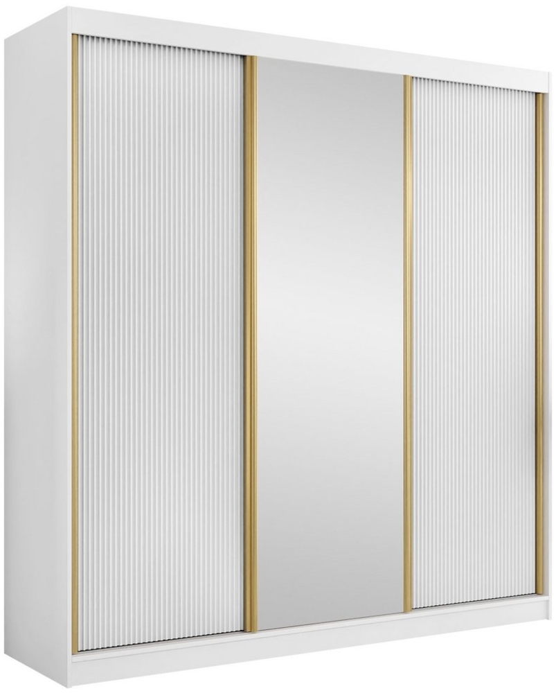 Kleiderschrank Tireno 3D (Farbe: Weiß Velvet) Bild 1