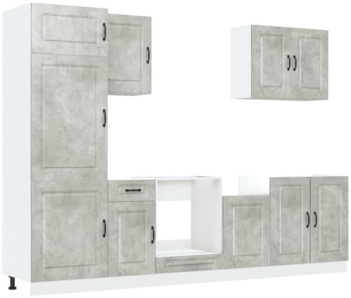 vidaXL 7-tlg. Küchenschrank-Set Kalmar Betongrau Holzwerkstoff 3314765 Bild 1