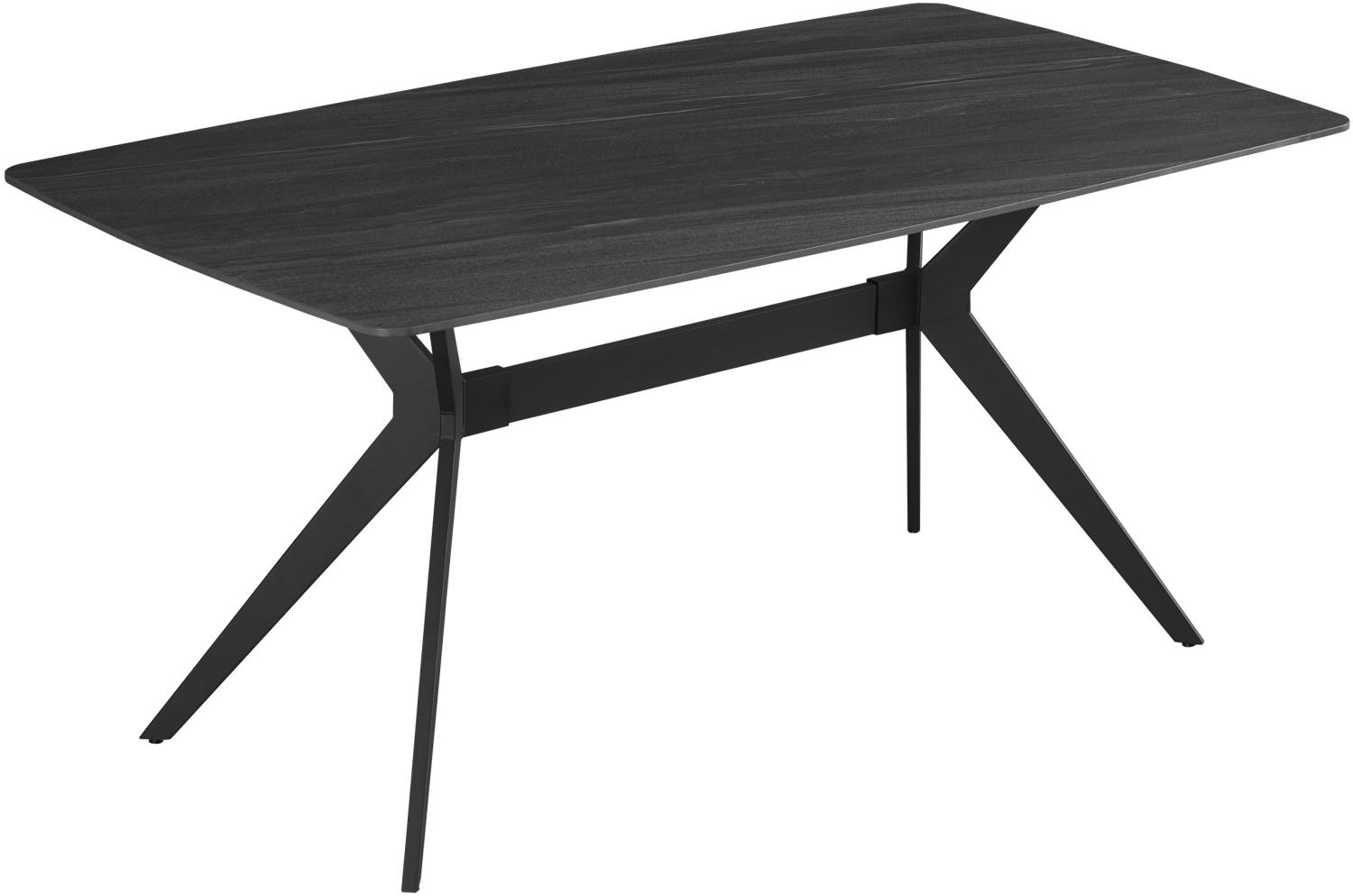 Esstisch Keramik dunkelgrau 160 x 90 X-Gestell schwarz FLORENZ 137096419 Bild 1