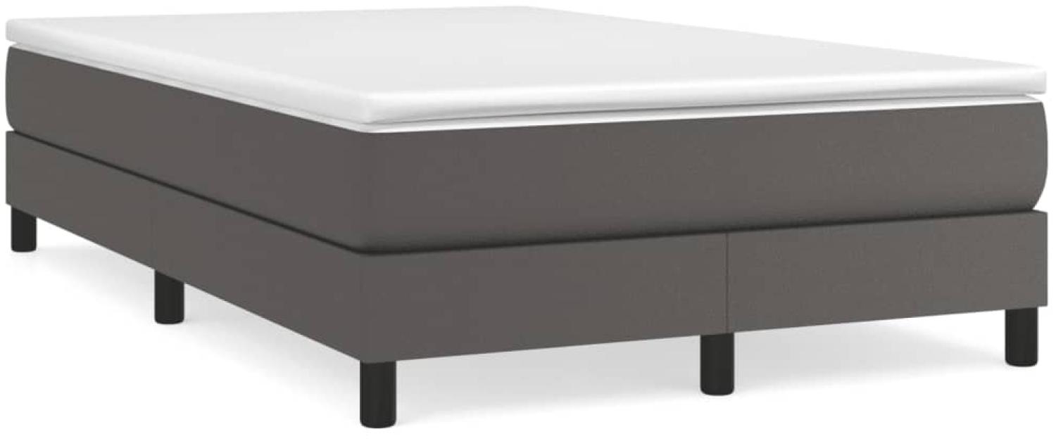 vidaXL Boxspringbett mit Matratze Grau 120x190 cm Kunstleder 3269675 Bild 1