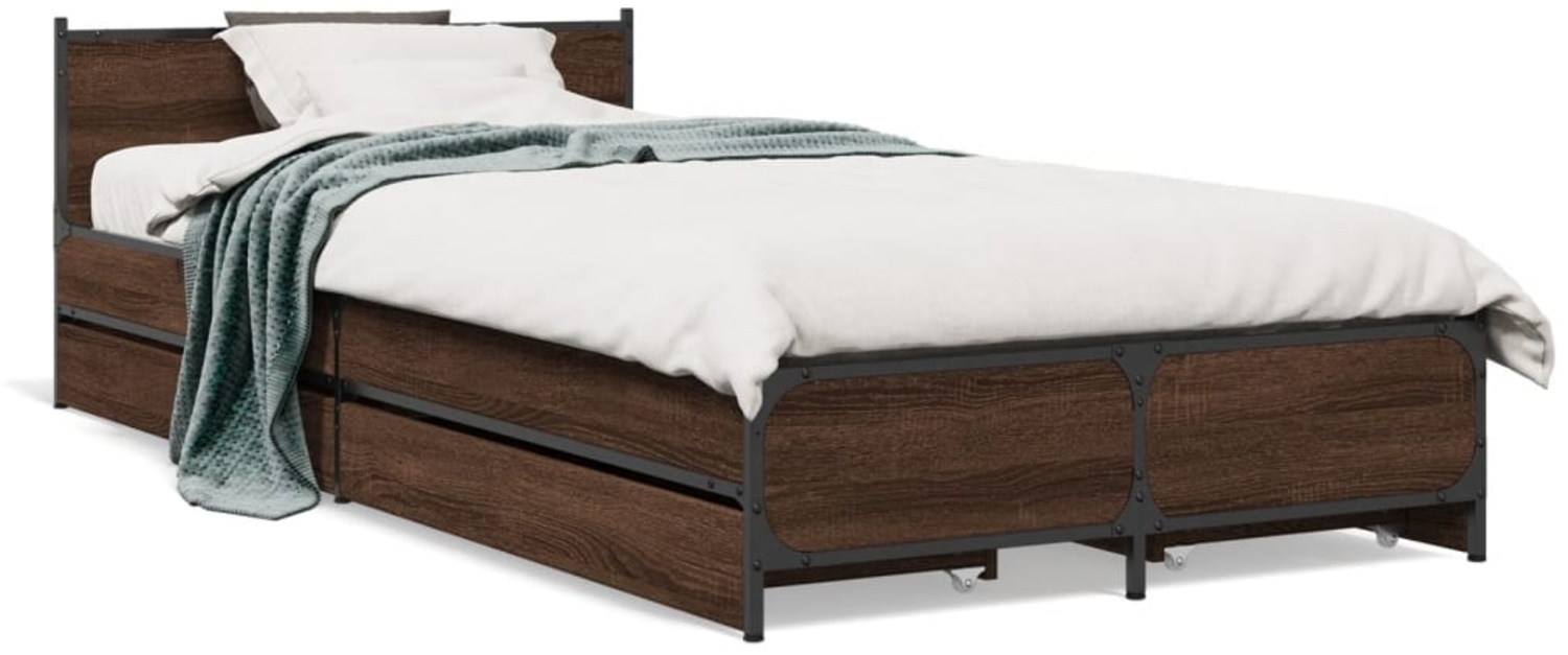 vidaXL Bettgestell mit Schubladen Braun Eichen-Optik 100x200 cm 3279966 Bild 1