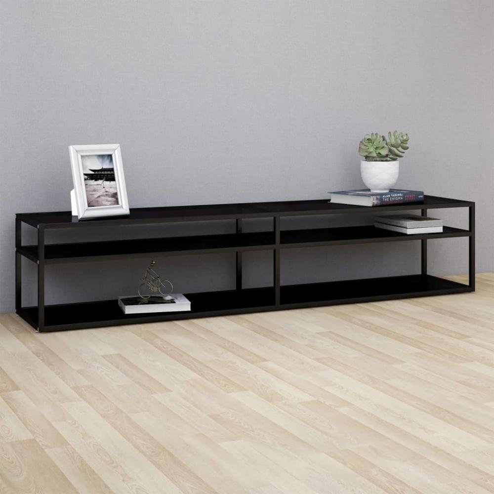 vidaXL TV-Schrank Schwarz 200x40x40,5 cm Hartglas 331727 Bild 1